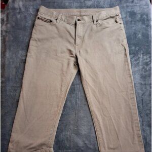 Mens Banana Republic Traveler Jeans 33x32 Tan Beige Slim Fit.